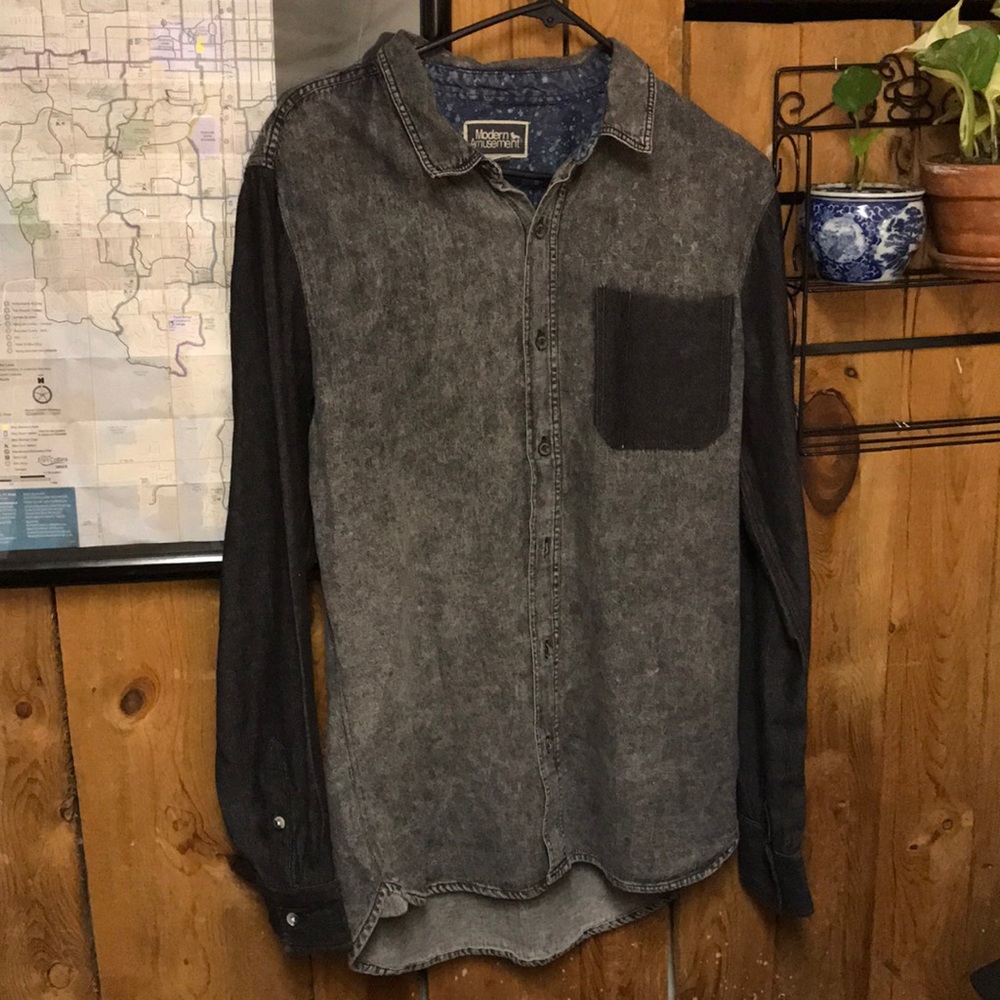 Men’s Modern amusement casual long sleeve buttonup